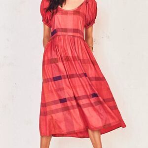 ‎LoveShackFancy Lais Dress in Red Plaid sz 2